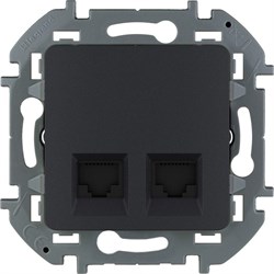 Розетка LEGRAND INSPIRIA 2*RJ45 6 UTP антрацит 673843 - фото 84079