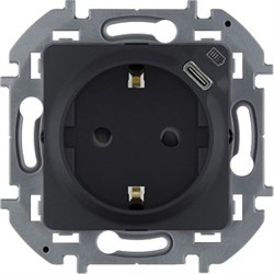Розетка LEGRAND INSPIRIA 2К+З/USB C антрацит 673773 - фото 84090