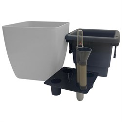 Горшок Munchen 5л с автополивом, с внутренней вставкой, квадратный 2,2л Утренний туман IG622411025 - фото 84333