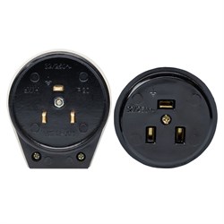 Разъем SIRIUS РШ-ВШ карболитовый 32А 250В 2P+PE (ОУ) черный - фото 84401