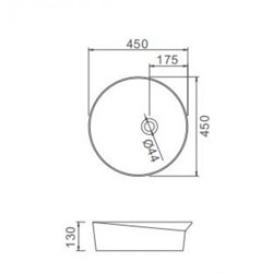 Раковина GAPPO накладная без перелива 45*45*13см GT-101 круглая - фото 84408