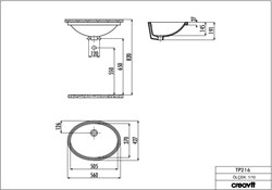 Раковина на столешницу CREAVIT 37*51см TP216-00CB00E-0000 - фото 84428