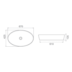 Раковина на столешницу One 67 см (овал) белый - фото 84441