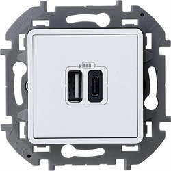 Розетка LEGRAND INSPIRIA 2*USB A-C белый 673760 - фото 84450