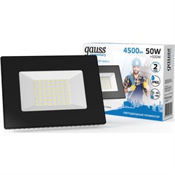 Прожектор GAUSS LED Elementary 50W 4500Lm IP65 6500K 200-240V черный 613100350 P - фото 84513