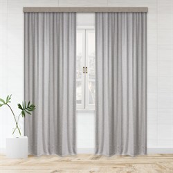 Шторы портьерные Блэкаут рогожка 190*275 2шт серый 100104 - фото 84584
