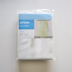 Комплект штор для кухни тюль лен 100*180 белый 2шт 106240 - фото 84939