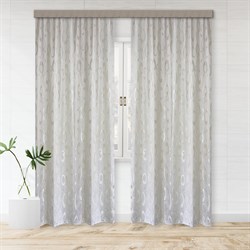 Шторы портьерные Жаккард Кольца молочный 190*275 2шт 100091 - фото 84955