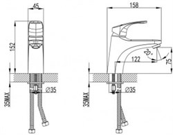Смеситель IDEAL для раковины WB01IDE хром - фото 85231
