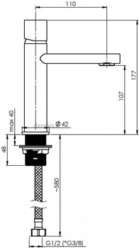 Смеситель RUBINETA Etna 18 WT для раковины ET80078 - фото 85314