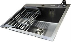 Кухонная мойка 600*450 арт.ST-HS6045BL/ST-AS6045BL черный - фото 85336