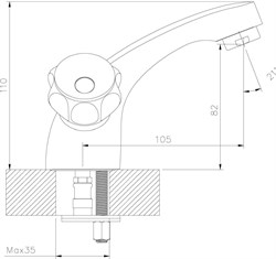 Смеситель Decoroom двуручный для умывальника монолитный, хром DR45011R - фото 85653
