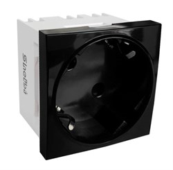 Розетка Shelbi одинарная 33° с з/к, 250В, 16А, чёрная SS45-33-B - фото 85746