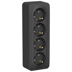 Розетка SCHNEIDER ELECTRIC Blanca 4-я О/У з/к шт изол. Пл. антрацит BLNRA011416 - фото 85752
