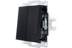 Выключатель LEZARD VESNA двойной черный матовый 742-4288-101 (механизм) - фото 85770