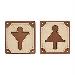 Табличка БАННЫЕ ШТУЧКИ 29*18см М/Ж 2шт береза 31239 - фото 85958