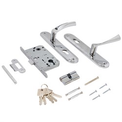 Замок АЛЛЮР врезной ЗВ7-103/85 WW белый с ручкой (20) - фото 86086