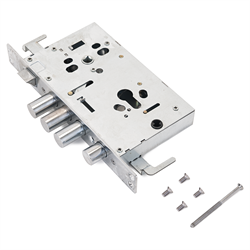 Замок АЛЛЮР врезной ЗВ1-08А-С без ц/мех.б/о для кит.металл.дверей б/руч (20) - фото 86111