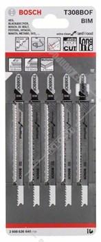 Пилки BOSCH лобзиковые 5шт T308BOF 2608636640 - фото 86303
