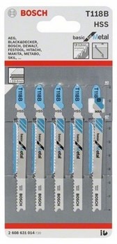 Пилки лобзиковые BOSCH T 118 B HSS 5шт 2608631014 - фото 86307