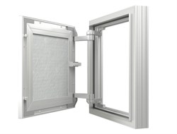 Люк ЭРА под плитку 400*300 на петле, окрашенный металл D4030 ceramo steel - фото 86360