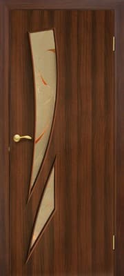 Полотно ОМИС дверное Фиеста КР 450*2000*34 орех - фото 8676