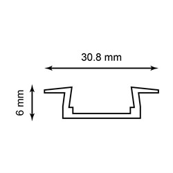 Профиль алюминиевый Feron встраиваемый  широкий без крепежей серебро CAB252 10293 - фото 86829