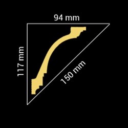 Плинтус ГЛАНЦЕПОЛ потолочный GP-51 117*94 (1уп-20шт) - фото 87238