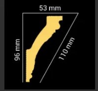 Плинтус ГЛАНЦЕПОЛ потолочный GP-30 Silver 96*53 (1уп-26шт) - фото 87259