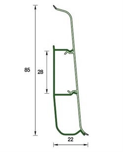 Плинтус напольный с кабель-каналами 85мм 2,2м Деконика 001-G Белый глянцевый - фото 87335
