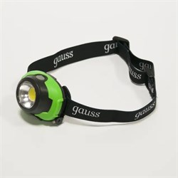 Фонарь налобный GAUSS 3W 120Lm 3*AAA модель GFL302 - фото 87381