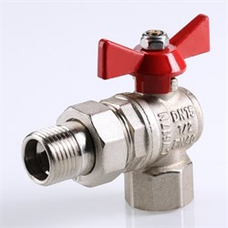 Кран Valtec шаровый угл. с полусгоном вр-нр 3/4 рукоятка  бабочка  VT.228 - фото 87515