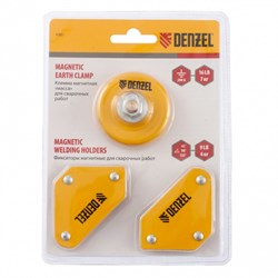 Набор DENZEL из 2 магнитных сварочных фиксаторов и магнитной клеммы Масса 97557 - фото 87664