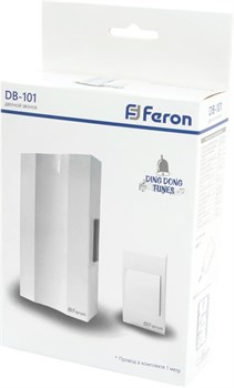 Звонок FERON электрический дверной, (1 мелодий) белый DB-101 41504 - фото 87759