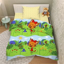 Комплект постельного белья ВАСИЛИСА '17 Тинейджер 214*150 бязь наб 70*70 СТС Три кота 5623/1 - фото 87779