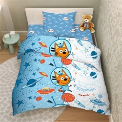 Комплект постельного белья ВАСИЛИСА '17 Тинейджер 214*150 бязь наб 70*70 СТС Три кота 7955/1 ИНТЕРНЕ - фото 87782