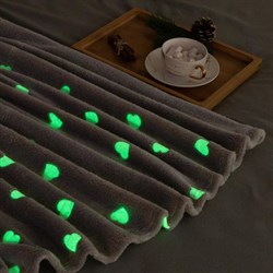 Плед ЭТЕЛЬ Love светящийся в темноте 200*220см,100% п/э, корал-флис, 220гр/м2 7110862 - фото 87820