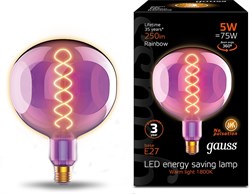 Лампа Gauss LED Filament G150 5W 250Lm E27 1800К rainbow 1007802103 - фото 87839