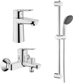 Набор смесителей GROHE Start Edge 3 в 1 ПРОМО (для ванны, раковины, ручной душ) 120210 - фото 87852