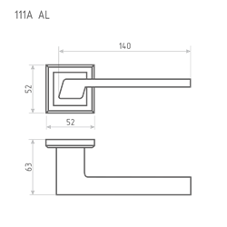 Ручка НОРА-М дверная AL 111К AL графит - фото 88248