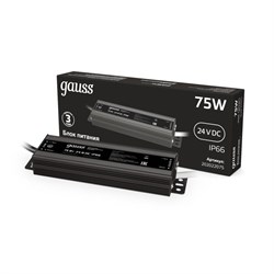 Блок питания GAUSS LED STRIP 75W 24V IP66 202022075 - фото 88320