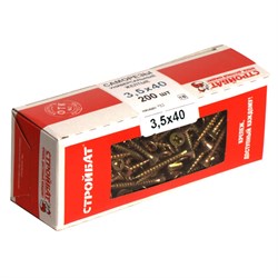 Саморезы СТРОЙБАТ универсальные оцинк. 3,5х40 (200 шт) 2641020 - фото 88549