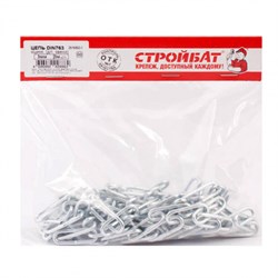 Цепь СТРОЙБАТ DIN 763 (дл. звено) 3мм (белый цинк 3 м) 266160 - фото 89252