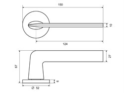 Ручка дверная PALLADIUM Z 111 BB - фото 89459