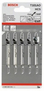 Пилки BOSCH лобзиковые для дерева и пластмассы по 5шт в пакете 2608 630 031 T101АО - фото 89565