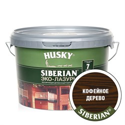 Эко-Лазурь HUSKY SIBERIAN для дерева полуматовая кофейное дерево 2,5л - фото 89752