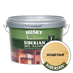 Эко-Лазурь HUSKY SIBERIAN для дерева полуматовая бесцветная 2,5л - фото 89765