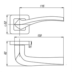 Ручка PUNTO раздельная VESTA QR GR/CP-23 графит/хром - фото 89823