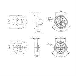 Ручка поворотная PUNTO BK6 TL BL-24 черный - фото 89827