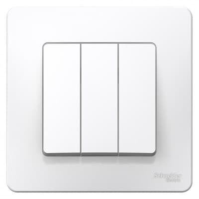 Выключатель WESSEN BLANCA BLNVS100501 3-кл С/У (cх.1+1+1), 10А, 250B, белый - фото 9088